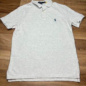 Polo Ralph Lauren custom slim Fit Polo Shirt Men Size M Gray Short Sleeve Casual